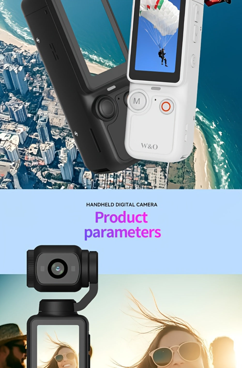 4K UHD Vlogging Action Camera 180° Rotating Lens Anti-Shake 1.9" Screen 2000mAh Battery – Lightweight Travel Cam with Image Stabilization for Vlogging, Hiking & Outdoor Sports | Gift for Teens & Adults