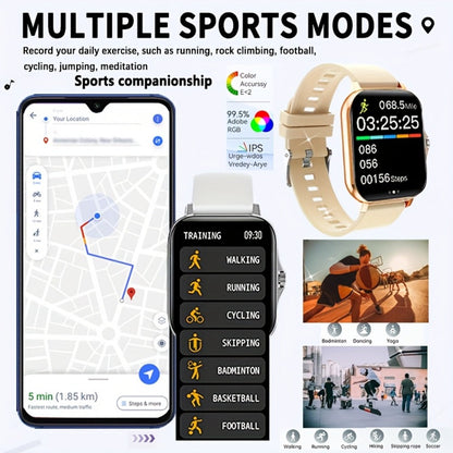 Unisex GPS Smartwatch 1.83" Full Touch – Wireless Calling, Music Playback, Remote Camera Control, Multi-Sport Fitness Tracker, Message Alerts, Pink Silver Gold – Android & iPhone Gift Watch