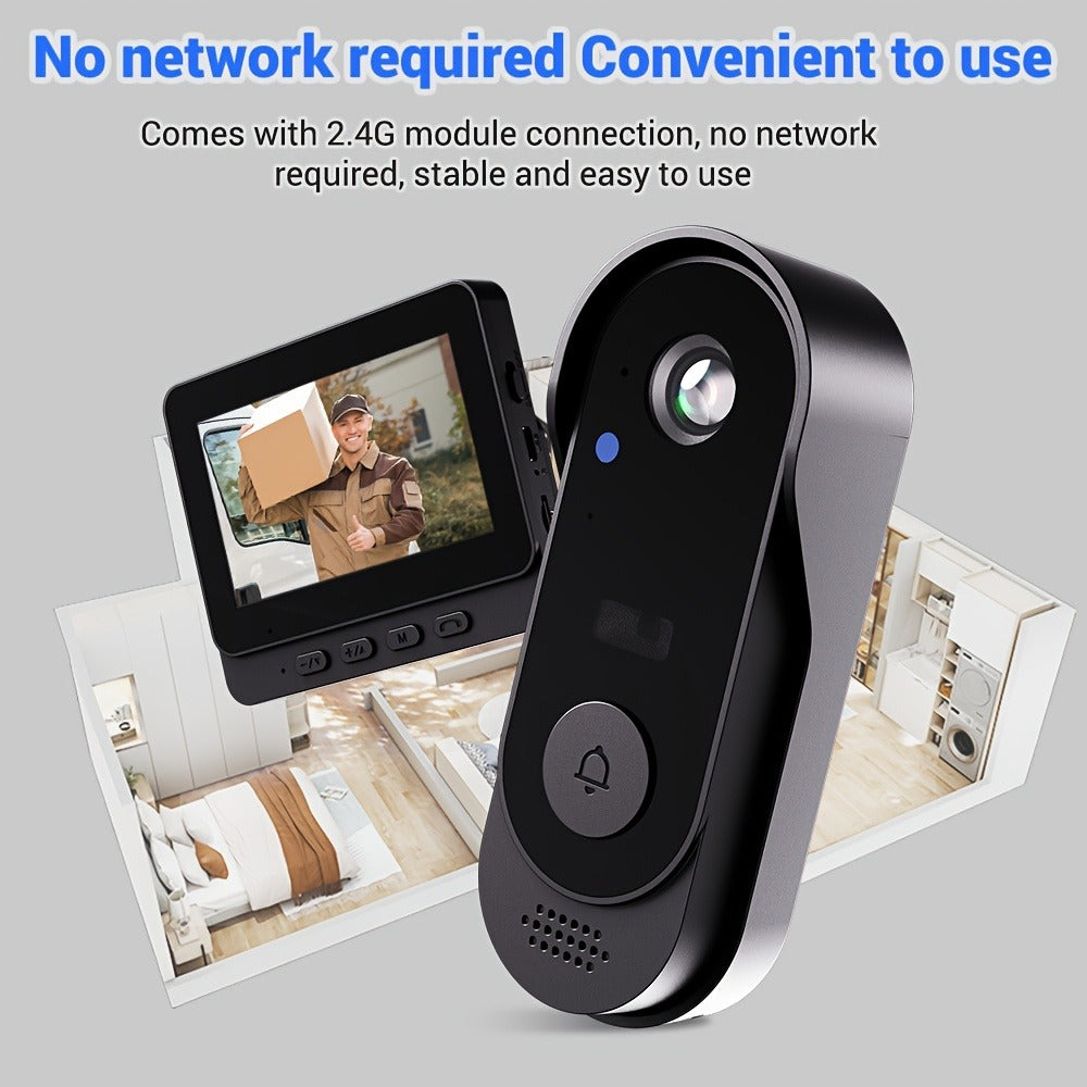 Video Doorbell with Indoor Monitor, Two-Way Communication, Night View and Wall-Mount Hardware in One Selection