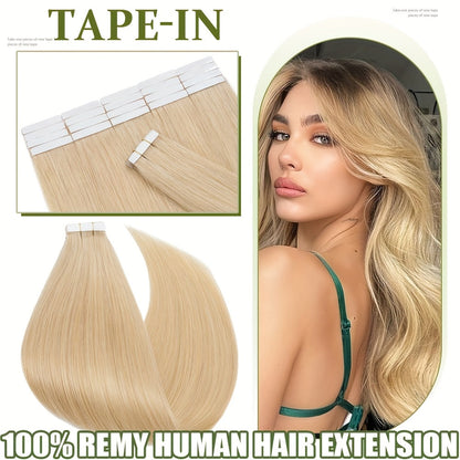 Hair Extensions Straight Brazilian Remy Human Hair Tape-In Set with 10 Pieces, 12–24-Inch Lengths and 11 Colors