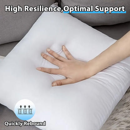 Four-Pack White Throw Pillow Inserts with Zippered Covers in 14-, 16-, 18-, 20- or 22-Inch Square Sizes