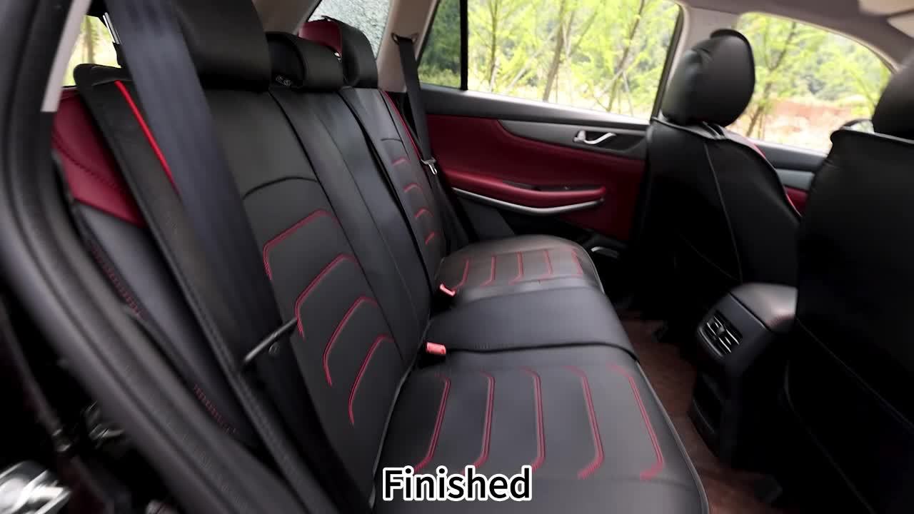 Car Seat Covers 5-Seat Faux Leather Set with Foam Padding and Optional Matching Pillow Pieces
