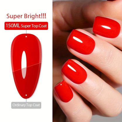 Gel Nail Polish – Gel Nail Top Coat 15ml Super Glossy & Matte Soak-Off LED Base Coat — Long-Lasting Salon Manicure Functional Gel…