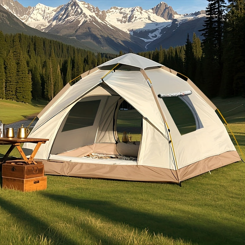 Camping Tent Moonlight-White Pop-Up, 210 x 150 x 125 cm with Two Doors and Optional Windows