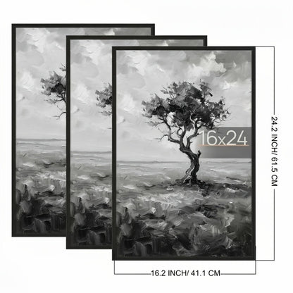 16x24 Picture Frame Set of 3, Poster Frames 16 x 24 Inch with Scratch-Proof Cover, Slide-In Assembly, Horizontal & Vertical Wall Mount Display - Black, Gold, Natural