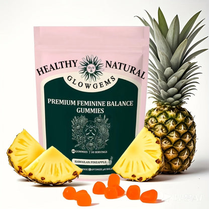 Feminine Balance Gummies with Probiotics for Women — Vaginal Health, pH Balance, Odor Control & Yeast Defense, Hawaiian Pineapple Flavor, Boric Acid Alternative, 60 Capsules by GLOWGEMS