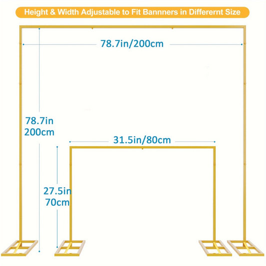 Premium Square Backdrop Support Stand | Flexible Portable Rectangular Metal Frame for Wedding Ceremony, Birthday Party, Photo Booth Background, Garden Arch & Event Decoration