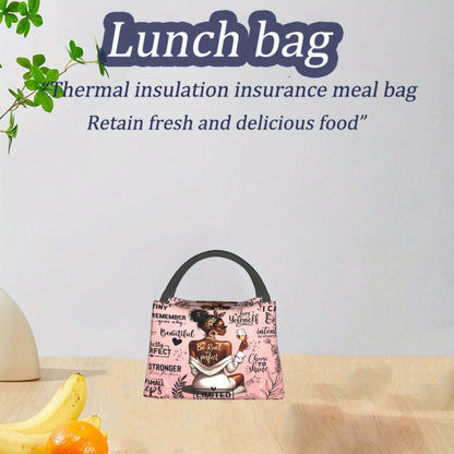 Insulated Lunch Bag with Wine-Tasting Pattern and 10.6 x 6.3 x 6.7 Inch Checkout Size for Daily Carry