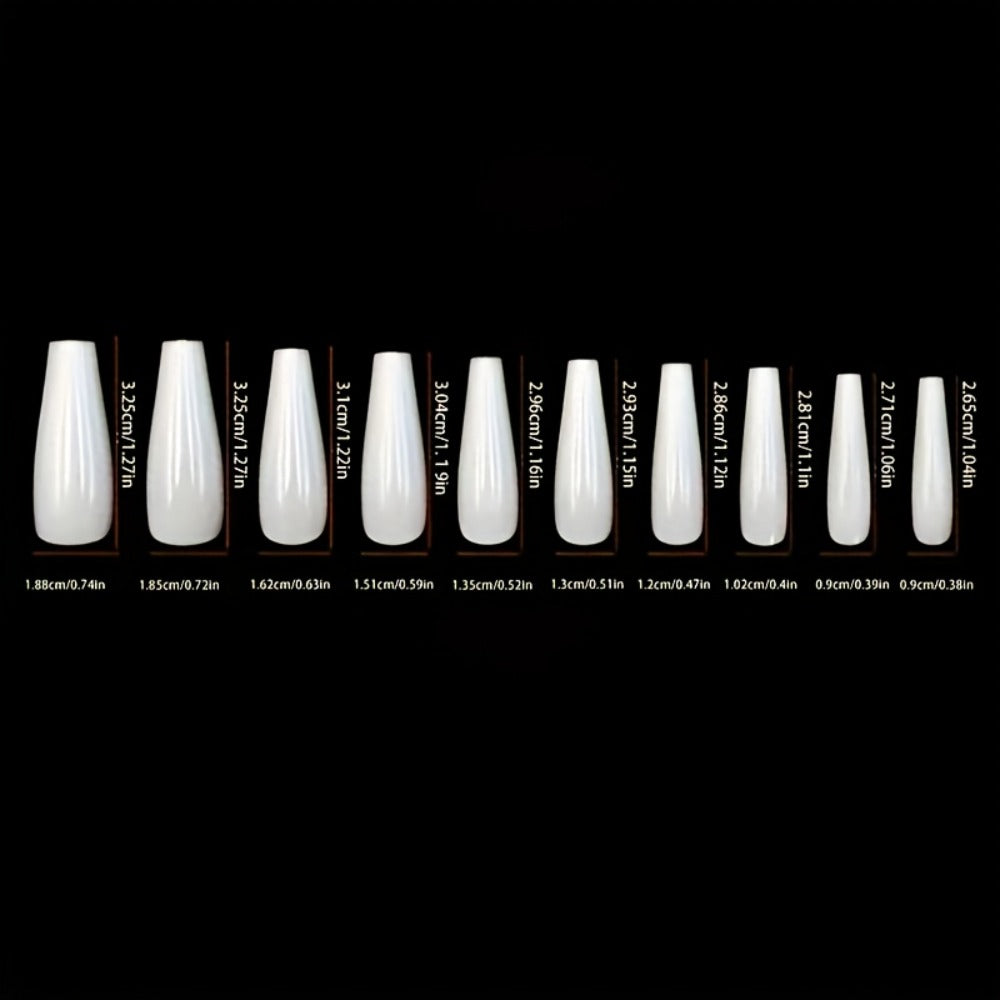 Press On Nails 216-Piece Medium Coffin Nude Pink Flower Glossy Reusable Full-Cover Set with ABS Option