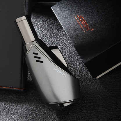 Torch Lighter Refillable Windproof Pocket Lighter with Punch Safety Lock High-Pressure Jet Flame Igniter for Cigar Candle Charcoal BBQ Cool Gift for Men Silver Gift Box