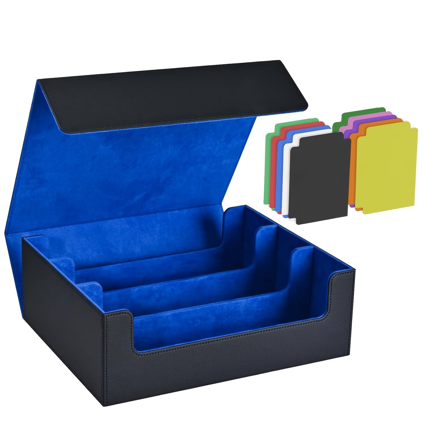 Large Trading Card Storage Box with 10 Dividers, Four Compartments and Five Color Options for Collectors