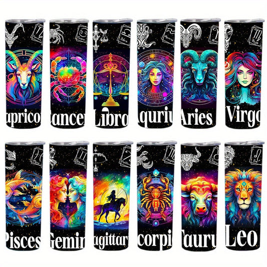 Insulated Tumbler 20oz Zodiac Horoscope 304 Stainless Steel with Lid, Straw and 12 Sign Choices