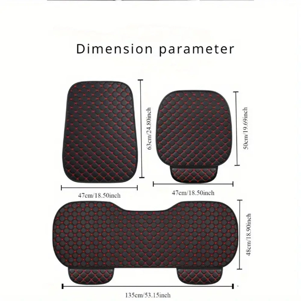 Car Seat Cover Rear Bench Protector with Source-Listed Water-Resistant Surface in Black or Red
