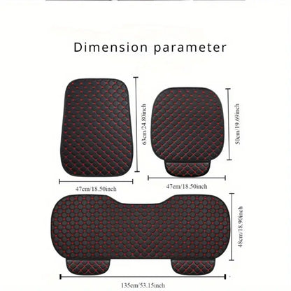 Car Seat Cover Rear Bench Protector with Source-Listed Water-Resistant Surface in Black or Red