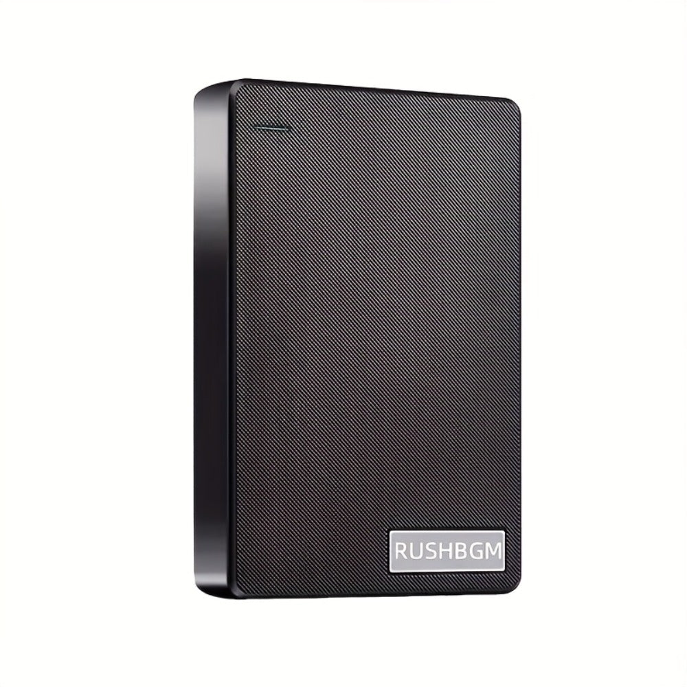 4TB Portable USB 3.0 Hard Drive in Slim Black RUSHBGM Enclosure for Desktop and Travel Storage
