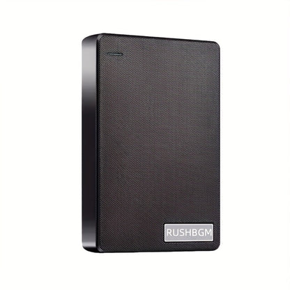 4TB Portable USB 3.0 Hard Drive in Slim Black RUSHBGM Enclosure for Desktop and Travel Storage