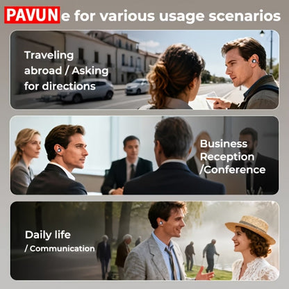 PAVUN AI Translation Headphones with HD LCD Screen, 150+ Languages Bluetooth 6.0 Wireless 8H Battery, Smart Display Earphones for Sports Gaming Travel Business International Communication