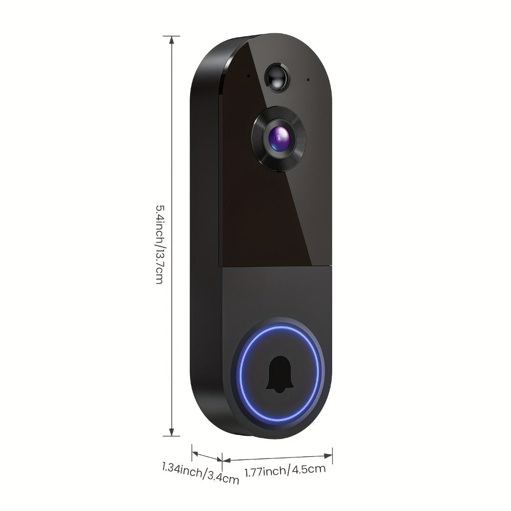 2K WiFi Doorbell Camera Wireless Smart Doorbell with AI Snapshot, Night Vision, Two-Way Intercom, Photo & Video Recording, Local Storage, Rechargeable Battery, Motion Detection, Black Linen