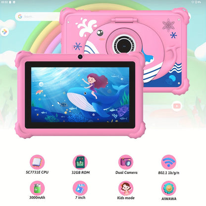 Kids Tablet 7 Inch with 4GB RAM, 32GB Built-In Storage, 512GB Expansion Support and Protective ABS Case