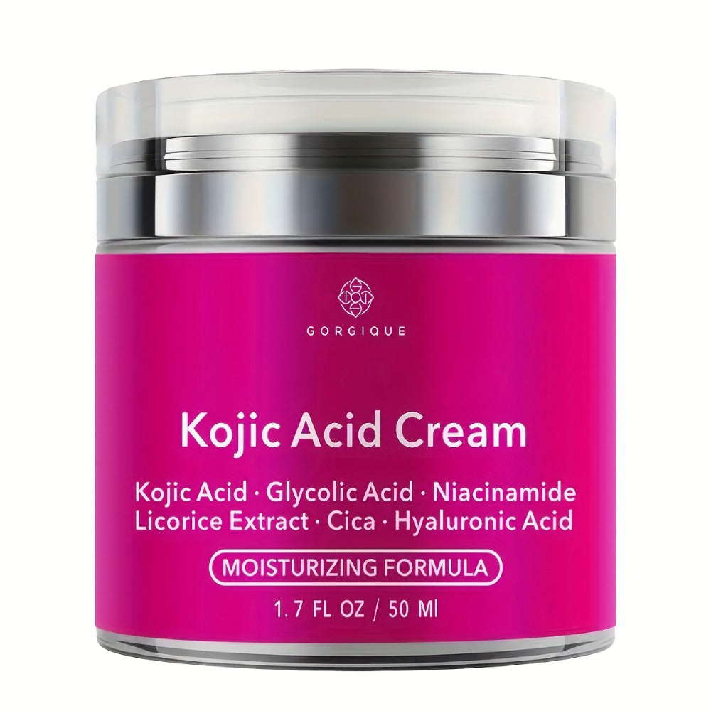 Face Cream Kojic Acid and Hyaluronic Acid 50ml Formula in One-Jar or Two-Jar Pack Options for AM and PM Use