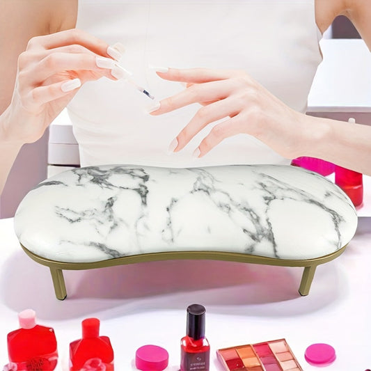Nail Arm Rest with Metal Base Ergonomic Microfiber PU Cushion 15 Degree Tilt - Luxury Manicure Wrist Rest for Nail Salon Professional Nail Tech Black White Pink