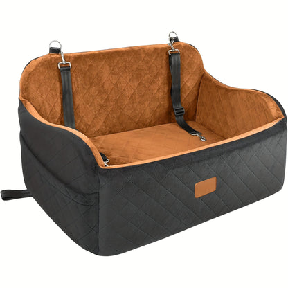 Dog Car Seat for Medium & Large Dogs | Memory Foam Pet Travel Car Bed with Seat Belt Pass-Through, Adjustable Straps, Removable Washable Cover, Harness Channel & 3-Strap Easy Installation, 4 Colors