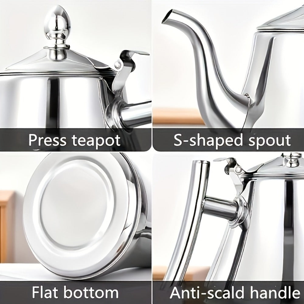 Stainless Steel Tea Kettle with Filter, Tea Pot Coffee Pot Cold Water Pitcher for Home Hotel Restaurant