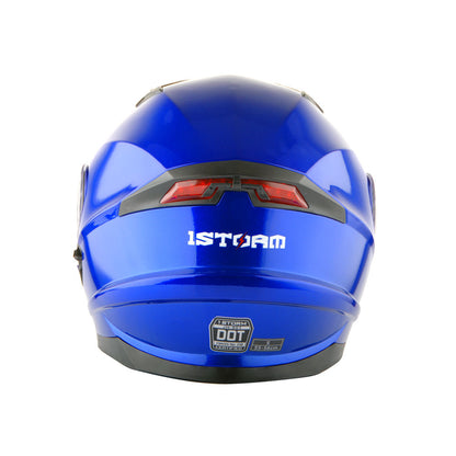 Motorcycle Modular Full Face Helmet Flip Up Dual Visor Sun Shield with Optional LED Tail Light 3 Modes Removable Washable Interior, Multiple Colors S M L XL — Modular901