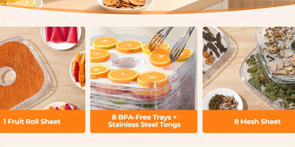 Stackable Food Dehydrator Family with Analog or Digital Controls and Five- or Eight-Tray Model Options