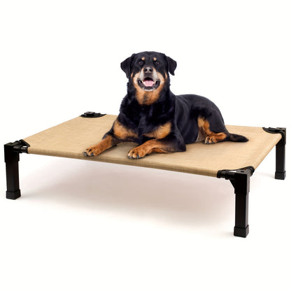 Elevated Pet Cot with Metal Frame, Textilene-Labeled Mesh Deck, Four Sizes and Seven Colors
