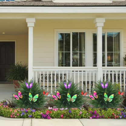 Artificial Floral Topiary Ball with Ground Spike, 22 or 23.6 Inch Height and Single or Two-Piece Style Options