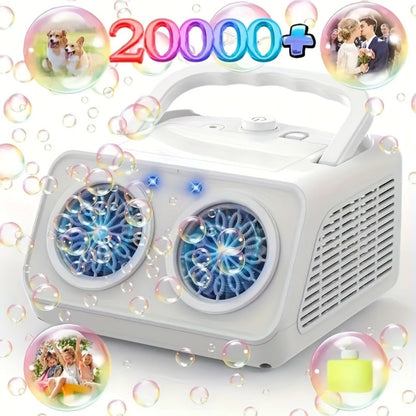 Dual-Wheel Electric Bubble Machine with Black, White, Black Classic or White Classic Color Options