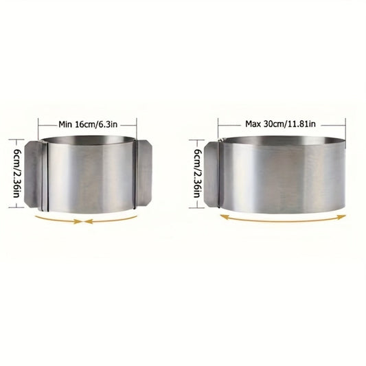Adjustable Stainless Steel Cake Ring Mold 2-Pack, Retractable Round Mousse Cake Ring 6.3" to 11.8" Diameter, Heavy Duty Baking Ring for Mousse Cheesecake Layer Cake, Cake Decorating Tool