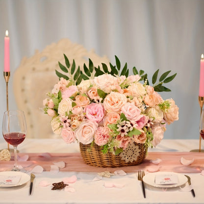 Artificial Flowers Pink and White Rose Combo Box for DIY Bridal Bouquets, Centerpieces and Party Decor