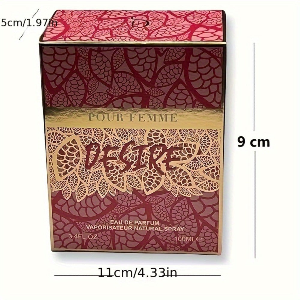 Perfume United Scents Desire for Women 100ml in Pink Bottle with Peony Source Profile for Daily Wear