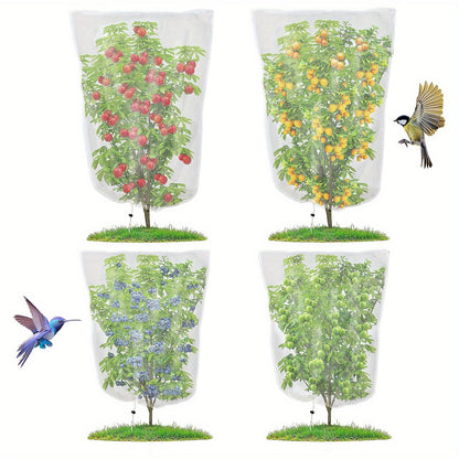Four-Pack Drawstring Plant Protection Bags in Three Sizes for Fruit Trees, Shrubs and Garden Covers
