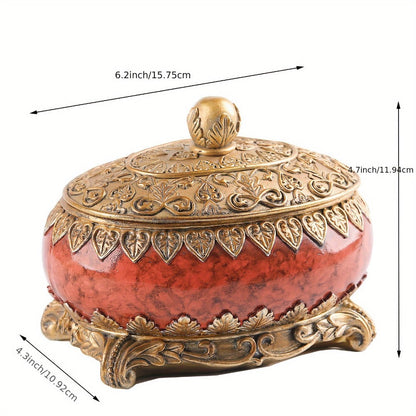 Jewelry Organizer Ornate Lidded Storage Box in Red, White or Blue for Rings, Earrings and Bracelets