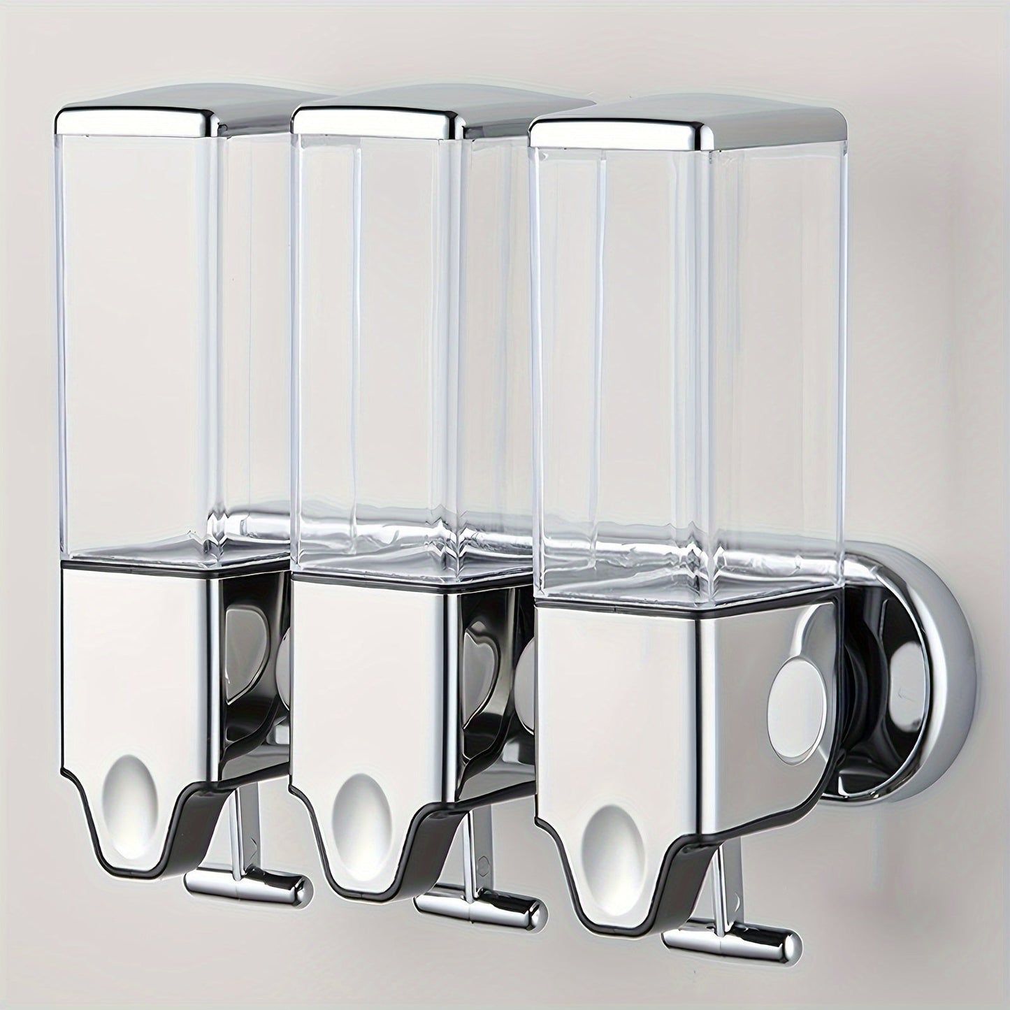 Three-Bottle Wall-Mounted Soap Dispenser Set with 16.91 oz 500 ml Source Capacity in Five Finish Options