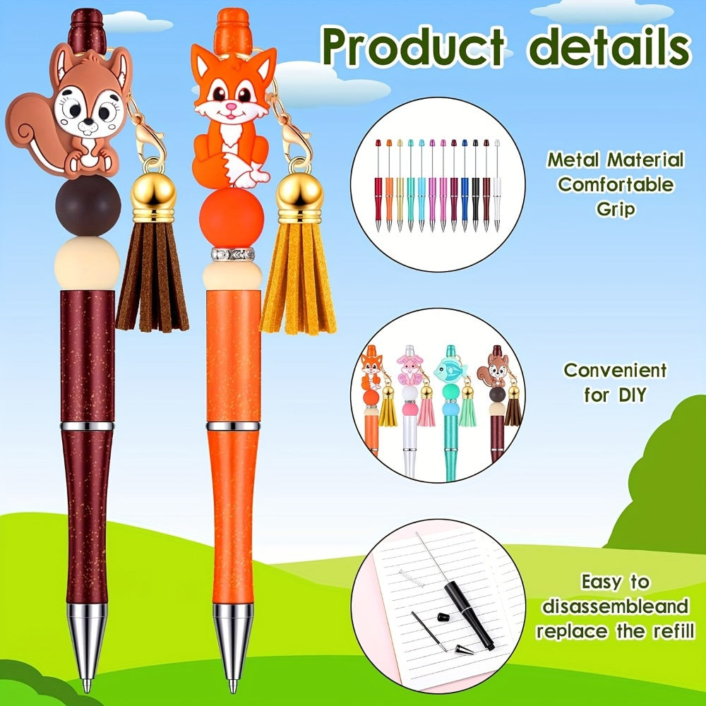 Bulk Beadable Ballpoint Pens with Black Ink, Assorted Random Colors and 40- or 60-Piece Options