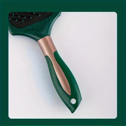 Hair Accessories Five-Piece Green Brush and Comb Set with Cushion Brush, Pick and Styling Tools