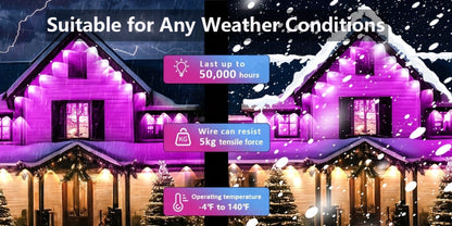 Permanent Outdoor RGB Eave Lights Smart App & Remote Control – Music Sync Timer Color Changing LED Soffit Light for Christmas New Year Halloween Holiday Party Decor – 50FT 100FT 300FT 500FT