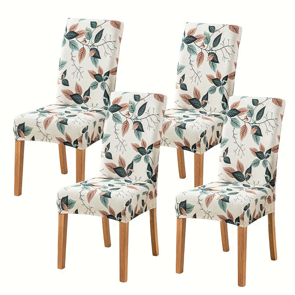 Printed Stretch Dining Chair Covers in Ten Patterns with Four- or Six-Piece Set Checkouts for Parsons Chairs