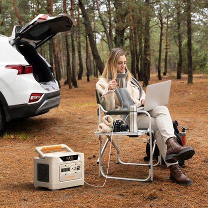 Portable Power Station 595Wh 600W with LiFePO4 Cell Pack, Nine Outputs, USB-C PD and 1200W Surge