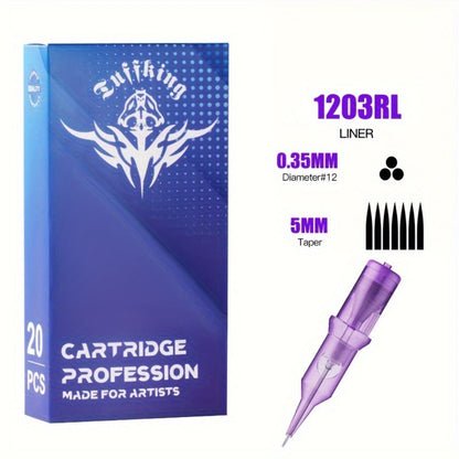 Disposable Tattoo Needles Mixed Size Sterilized RL RS M1 0.35mm – Safety Tattoo Needle Set for Tattoo Artists and Beginners, Body Art Supplies 30 40 100 Piece Bulk Pack