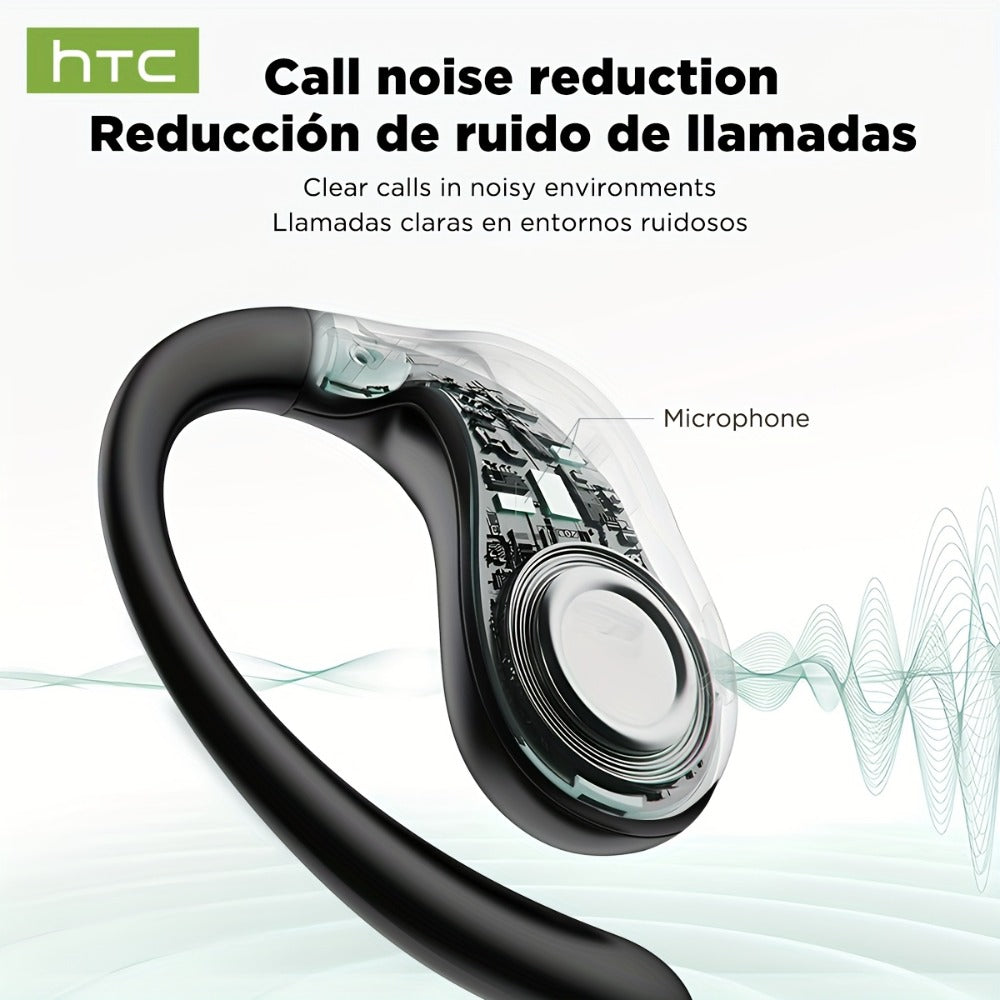 HTC NE19 Open-Ear AI Translation Earbuds with Oval Charging Case in Black, Gunmetal, Beige or Purple