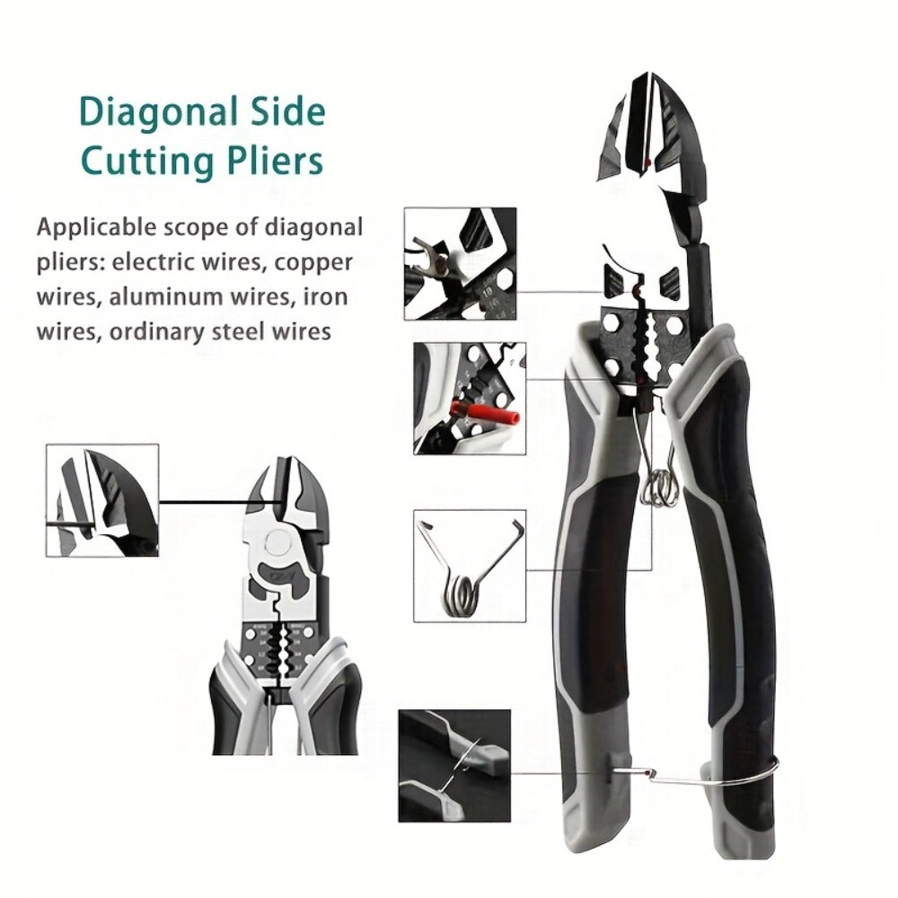 Three-Piece Pliers Set with 8- and 9-Inch Diagonal Cutting, Long-Nose and Combination Wire-Working Tools