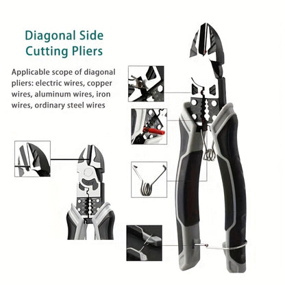 Three-Piece Pliers Set with 8- and 9-Inch Diagonal Cutting, Long-Nose and Combination Wire-Working Tools