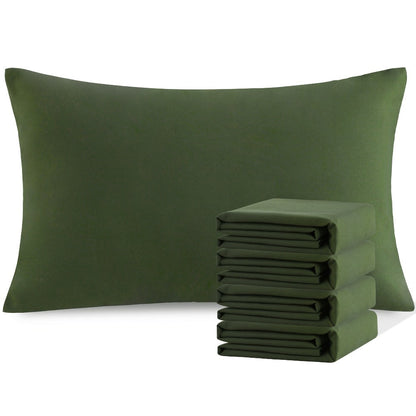 Four-Pack Queen Pillowcase Set in 32 Solid Colors with 20 x 30-Inch Size and Envelope Closure