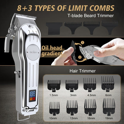 Hair Clipper Seacol Cordless Clipper Configurations with LED Displays, USB Charging and Guide Comb Accessories