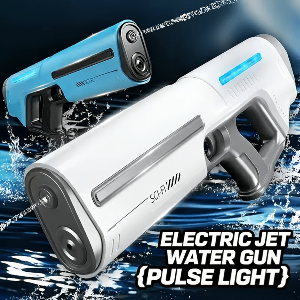 Rechargeable Electric Water Blaster with Pulse Light, Self-Fill Function and Blue, White or Brown Gift Box Options